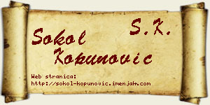 Sokol Kopunović vizit kartica